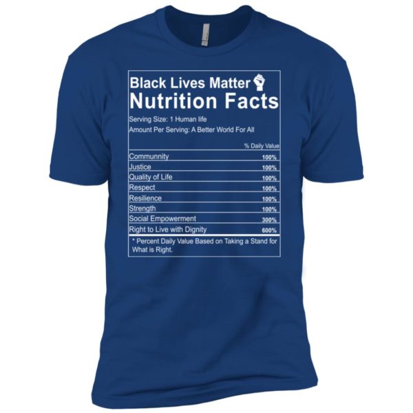 Black Lives Matter Nutrition Facts Shirt