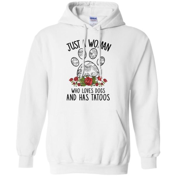 Just A Woman Who Loves Dogs And Has Tattoos Shirt