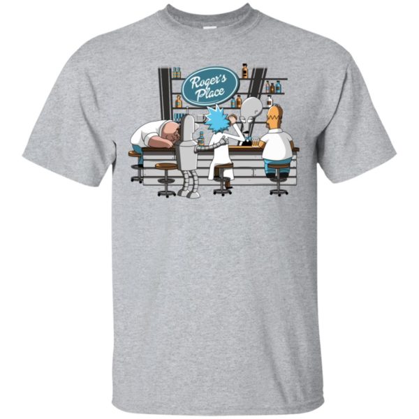 Roger's Peter Griffin, Bender, Rick Sanchez, and Homer Simpson at Roger's Place Shirt