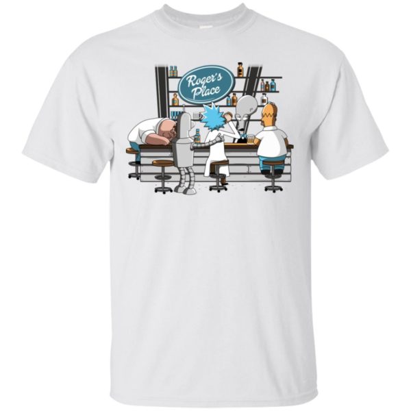 Roger's Peter Griffin, Bender, Rick Sanchez, and Homer Simpson at Roger's Place Shirt