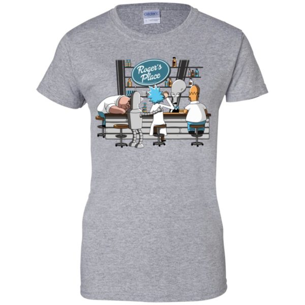 Roger's Peter Griffin, Bender, Rick Sanchez, and Homer Simpson at Roger's Place Shirt