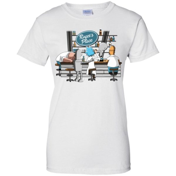 Roger's Peter Griffin, Bender, Rick Sanchez, and Homer Simpson at Roger's Place Shirt