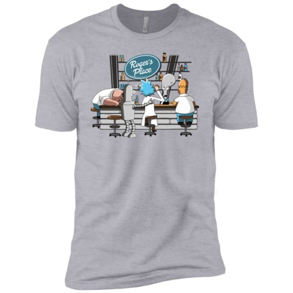 Roger's Peter Griffin, Bender, Rick Sanchez, and Homer Simpson at Roger's Place Shirt