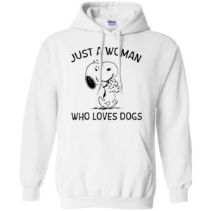 Just A Woman Who Loves Dogs Snoopy Shirt image Just A Woman Who Loves Dogs Snoopy Shirt