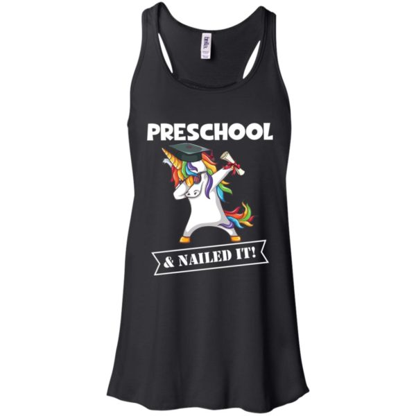 Unicorn Dabbing Graduation Preschool Grade And Nailed It Shirt