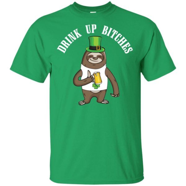 Drink Up Bitches St. Patrick's Day Sloth Beer Drinking Shirt