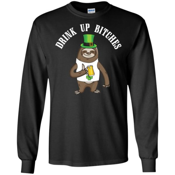 Drink Up Bitches St. Patrick's Day Sloth Beer Drinking Shirt