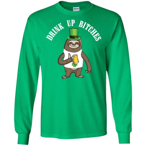 Drink Up Bitches St. Patrick's Day Sloth Beer Drinking Shirt