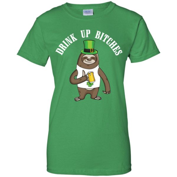 Drink Up Bitches St. Patrick's Day Sloth Beer Drinking Shirt