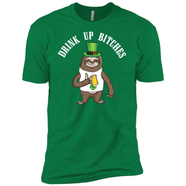 Drink Up Bitches St. Patrick's Day Sloth Beer Drinking Shirt