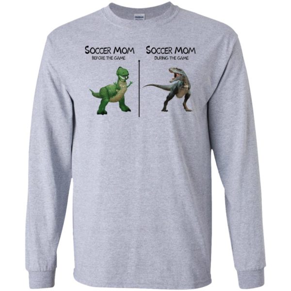 Soccer Mom Before And During The Game Dinosaur Shirt