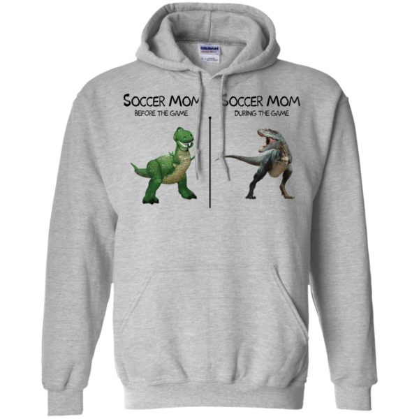 Soccer Mom Before And During The Game Dinosaur Shirt