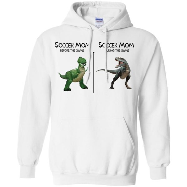 Soccer Mom Before And During The Game Dinosaur Shirt