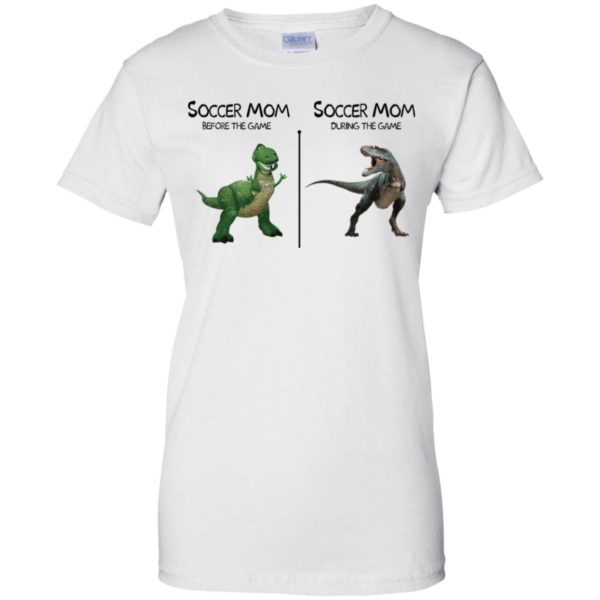 Soccer Mom Before And During The Game Dinosaur Shirt