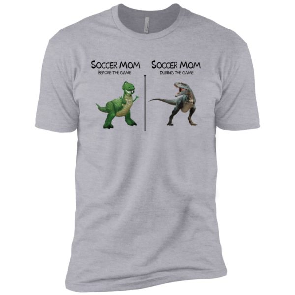 Soccer Mom Before And During The Game Dinosaur Shirt