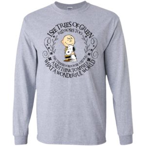 Snoopy and Charlie Brown I See Trees Of Green Red Roses Too Shirt image Snoopy and Charlie Brown I See Trees Of Green Red Roses Too Shirt