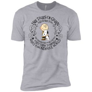 Snoopy and Charlie Brown I See Trees Of Green Red Roses Too Shirt image Snoopy and Charlie Brown I See Trees Of Green Red Roses Too Shirt