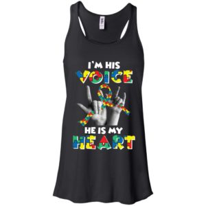 I Am His Voice He Is My Heart Autism Awareness Shirt