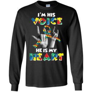 I Am His Voice He Is My Heart Autism Awareness Shirt