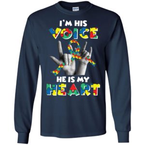 I Am His Voice He Is My Heart Autism Awareness Shirt
