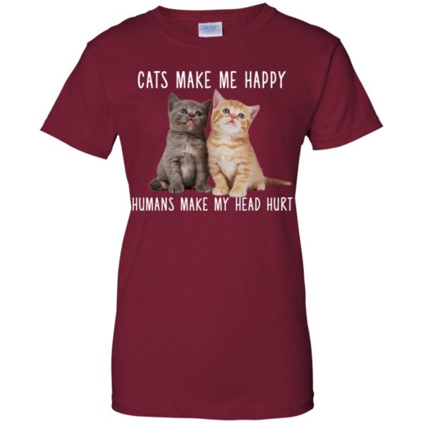 Cats Make Me Happy Humans Make My Head Hurt Shirt