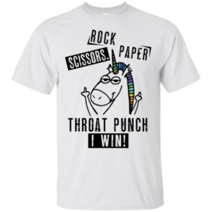 Unicorn Rock Paper Scissors Throat Punch I Win Shirt
