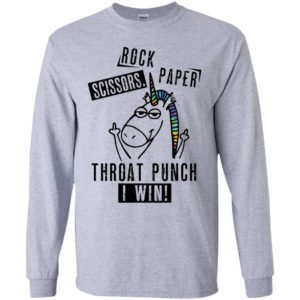 Unicorn Rock Paper Scissors Throat Punch I Win Shirt