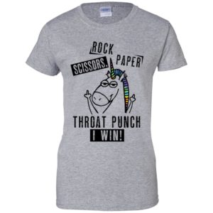 Unicorn Rock Paper Scissors Throat Punch I Win Shirt