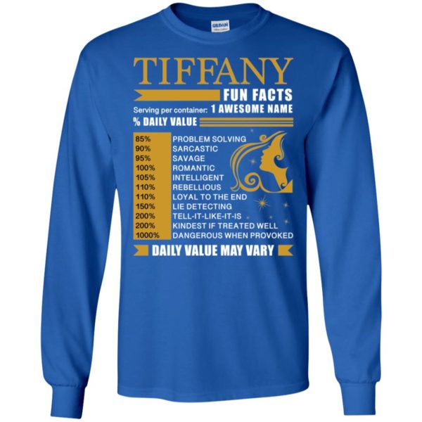 Tiffany Fun Facts Serving Per Container 1 Awesome Name % Daily Value Shirt