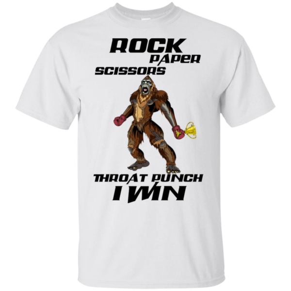 Bigfoot Boxing Rock Paper Scissors Throat Punch I Win Shirt