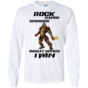 Bigfoot Boxing Rock Paper Scissors Throat Punch I Win Shirt image Bigfoot Boxing Rock Paper Scissors Throat Punch I Win Shirt
