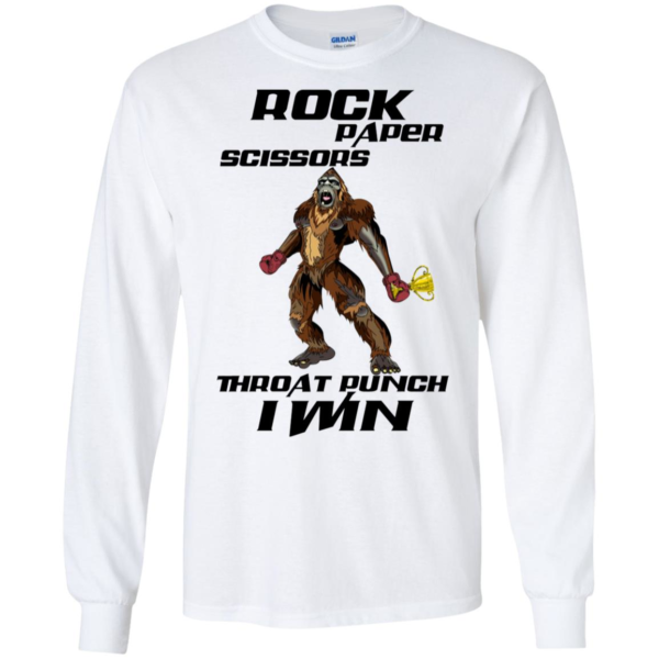 Bigfoot Boxing Rock Paper Scissors Throat Punch I Win Shirt