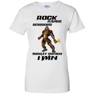 Bigfoot Boxing Rock Paper Scissors Throat Punch I Win Shirt image Bigfoot Boxing Rock Paper Scissors Throat Punch I Win Shirt