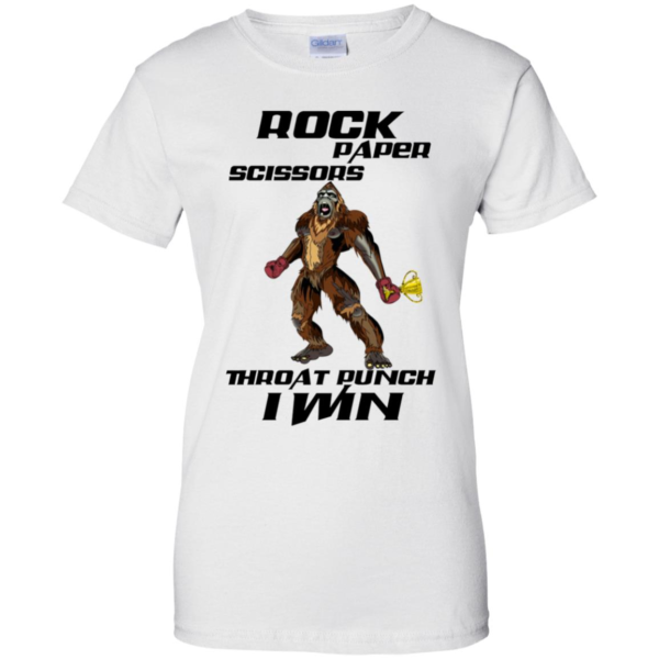 Bigfoot Boxing Rock Paper Scissors Throat Punch I Win Shirt