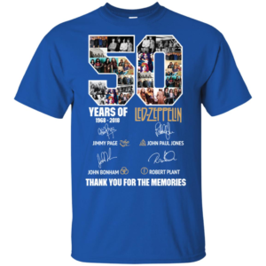 50 Years Of Led Zeppelin Thank You For The Memories Shirt