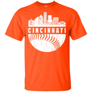 Downtown Cincinnati Ohio Skyline Baseball Shirt