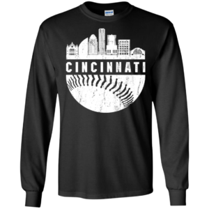 Downtown Cincinnati Ohio Skyline Baseball Shirt