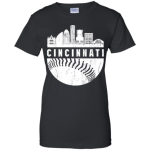 Downtown Cincinnati Ohio Skyline Baseball Shirt