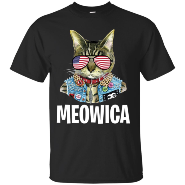 4th Of July Cat US Flag Sunglasses Meowica Shirt