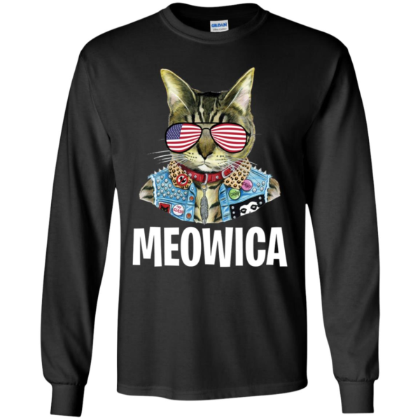 4th Of July Cat US Flag Sunglasses Meowica Shirt