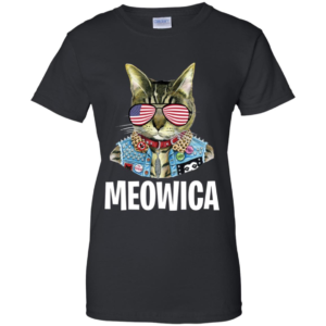 4th Of July Cat US Flag Sunglasses Meowica Shirt
