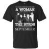 Never Underestimate September Woman Who Listens To The Byrds Shirt