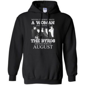 Never Underestimate August Woman Who Listens To The Byrds Shirt