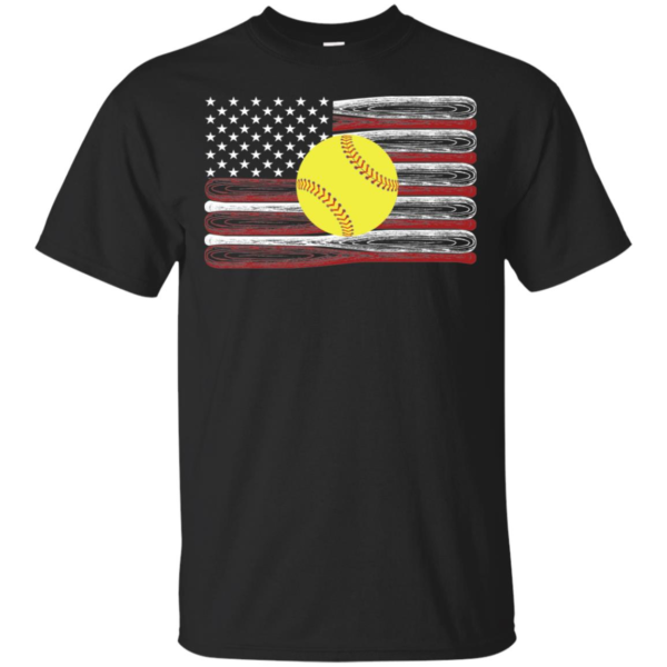 Softball American Flag Shirt 4th Of July Shirt