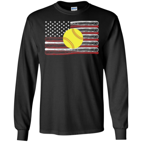 Softball American Flag Shirt 4th Of July Shirt