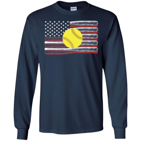 Softball American Flag Shirt 4th Of July Shirt