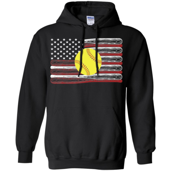 Softball American Flag Shirt 4th Of July Women's T Shirt, Hoodie