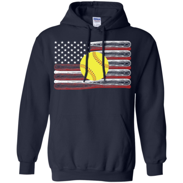 Softball American Flag Shirt 4th Of July Women's T Shirt, Hoodie
