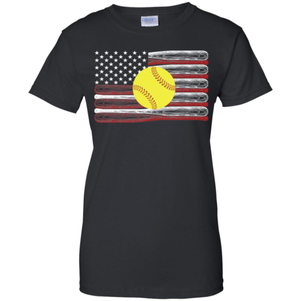 Softball American Flag Shirt 4th Of July Women's T Shirt, Hoodie