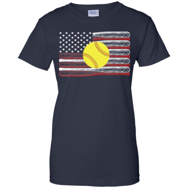Softball American Flag Shirt 4th Of July Women's T Shirt, Hoodie